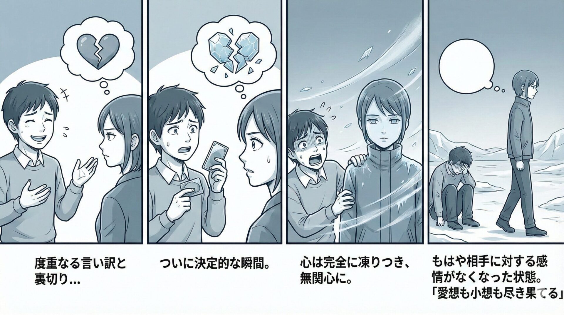 【ことわざ】「愛想も小想も尽き果てる」の意味は？対義語・類義語・例文・英語表現をまとめてご紹介