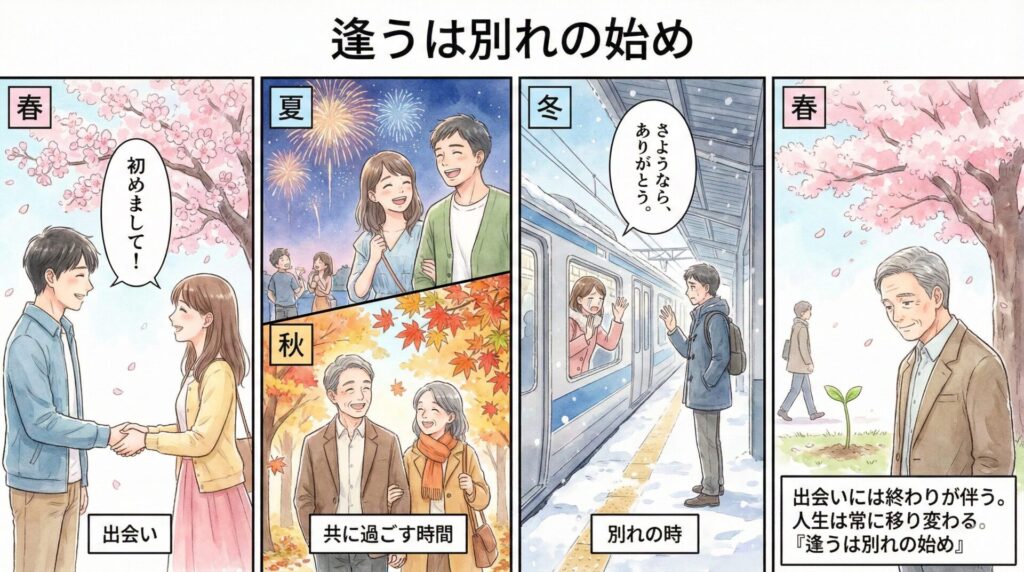 【ことわざ】「逢うは別れの始め」の意味は？対義語・類義語・例文・英語表現をまとめてご紹介